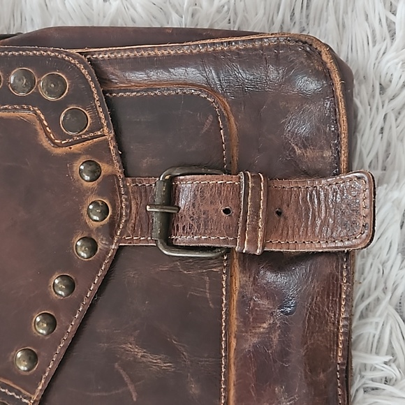 BED|STU RARE CROSSBODY LEATHER HANDBAG RUSTIC BROWN STUDDED SUMMERLAND LIKE NEW - Picture 4 of 16